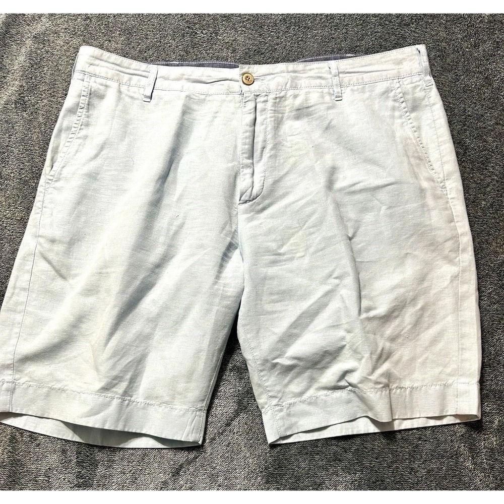 Faherty Linen Blend Men's Shorts Light Blue Size 36 Chino (C3)